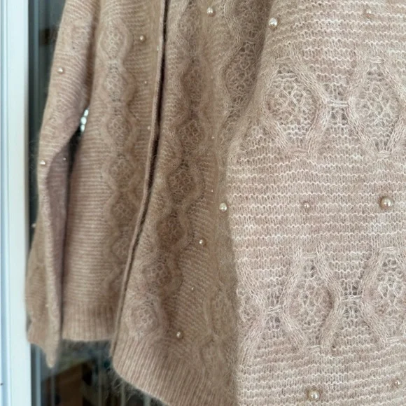 Sezane Mohair Cardigan with Pearl Accents - Picture 4 of 8